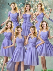 Beautiful Halter Top Ruched Dama Dresses with High Low