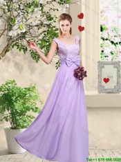 Beautiful Scoop Prom Dresses with Lace and Bowknot