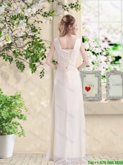 Beautiful V Neck Lace Up Junior Dresses with Hand Made Flowers