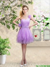 Cheap Hand Made Flowers Junior Dresses with One Shoulder