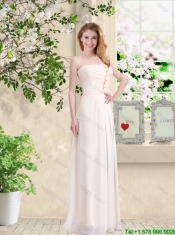 Cheap One Shoulder Hand Made Flowers Junior Dresses in Champagne