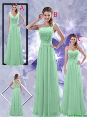 Classical Apple Green One Shoulder Dama Dresses with Zipper up