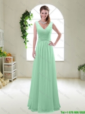 Classical Apple Green One Shoulder Dama Dresses with Zipper up