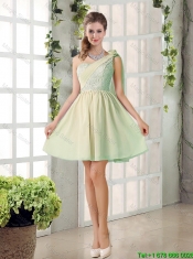 Custom Made A Line One Shoulder Lace Junior Dresses