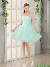 Custom Made A Line Strapless Prom Dresses with Belt