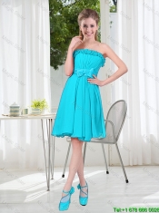 Custom Made A Line Strapless Prom Dresses with Bowknot