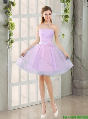 Custom Made A Line Strapless Ruching Prom Dresses with Belt