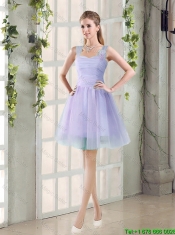 Custom Made A Line Straps Short Prom Dresses with Ruching