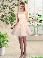 Delicate Champagne Prom Dresses with Hand Made Flowers