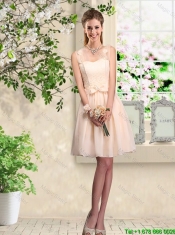 Delicate Champagne Prom Dresses with Hand Made Flowers