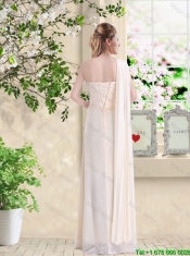 Discount Empire One Shoulder Champagne Prom Dresses with Belt