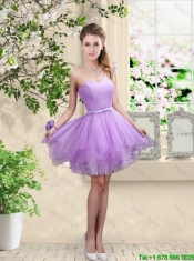 Discount Short One Shoulder Prom Dresses with Hand Made Flowers
