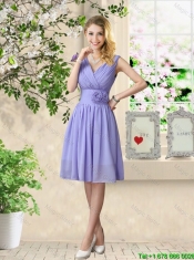 Elegant Hand Made Flowers Junior Dresses with Short Sleeves