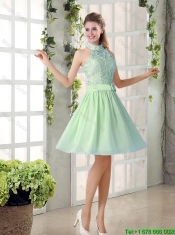 Fashionable 2016 Short Junior Dresses with High Neck