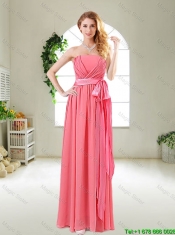 Fashionable Ruched Junior Dresses in Watermelon Red