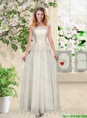 Feminine Champagne Laced Junior Dresses with Appliques