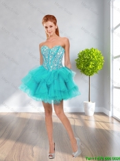 Latest Ball Gown Sweetheart Beaded Dama Dresses in Multi Color