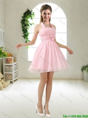 Luxurious Short Halter Top Prom Dresses with Ruching