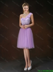 New Style Appliques Tulle Prom Dresses with Knee Length