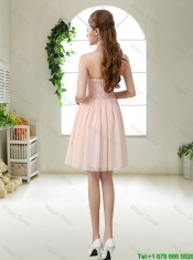 Perfect Strapless Dama Dresses with Hand Made Flowers
