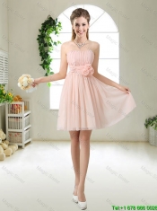 Perfect Strapless Dama Dresses with Hand Made Flowers