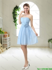 Perfect Strapless Dama Dresses with Hand Made Flowers