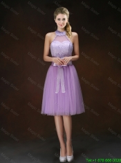 Popular Knee Length Dama Dresses with Halter Top