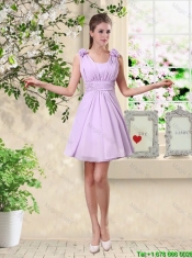 Popular V Neck Lavender Dama Dresses with Beading