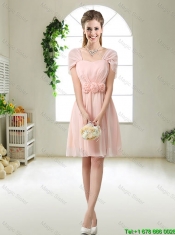 Pretty Hand Made Flowers Junior Dresses with Cap Sleeves