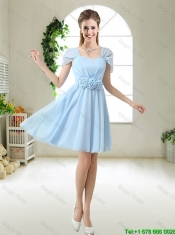 Pretty Hand Made Flowers Junior Dresses with Cap Sleeves