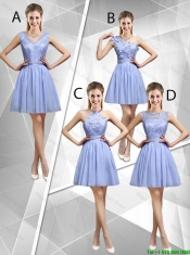 Pretty Lavender Halter Top Dama Dresses with Appliques for 2016
