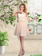 Pretty Scoop Junior Dresses with Bowknot and Appliques