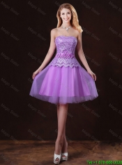 Pretty Strapless Bowknot Prom Dresses with High Low