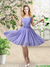 Pretty Strapless Chiffon Dama Dresses with High Low