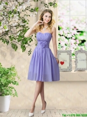Pretty Strapless Chiffon Dama Dresses with High Low