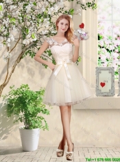 Suitable Straps Appliques and Belt Junior Dresses with Lace Up