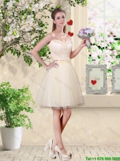 Suitable Straps Appliques and Belt Junior Dresses with Lace Up
