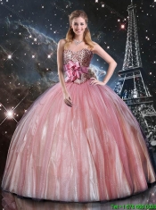 Affordable Ball Gown Beaded Detachable Sweet 16 Dresses with Belt