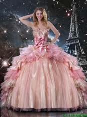 Affordable Ball Gown Beaded Detachable Sweet 16 Dresses with Belt