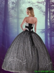 Discount Sweetheart Floor Length Sequined Detachable Quinceanera Dresses with Appliques