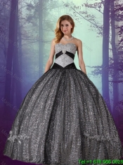 Discount Sweetheart Floor Length Sequined Detachable Quinceanera Dresses with Appliques