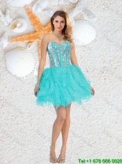 Gorgeous Aqua Blue Detachable Quinceanera Gowns with Beading and Ruffles