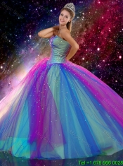 Romantic Ball Gown Sweetheart Beaded Detachable Quinceanera Dresses in Multi Color