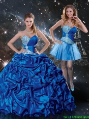 Sophisticated Sweetheart Detachable Quinceanera Dresses with Beading and Pick Ups