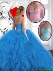 Cheap Beading Sweetheart Quinceanera Dresses in Blue