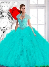 Cheap Beading Sweetheart Quinceanera Dresses in Blue