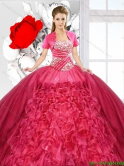 Elegant Ball Gown Sweetheart Quinceanera Dresses in Coral Red