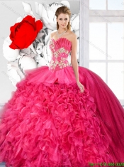 Hot Pink Affordable Detachable Quinceanera Dresses with Beading