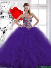 Luxurious Red Sweetheart Quinceanera Gowns with Beading