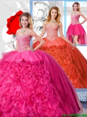 Modest Ball Gown Straps 2016 Detachable Quinceanera Dresses